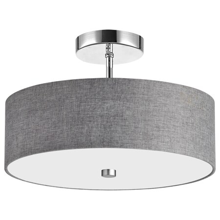 Dainolite 3Lt Incandescent Semi-Flush Pc W/ Grey Shade 571-143SF-PC-GRY